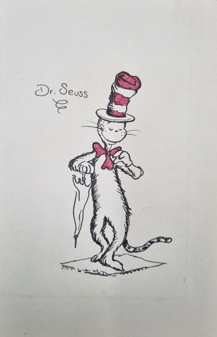 Dr Seuss Cat In The Hat Drawing Walking No Reserve (1 of 1)