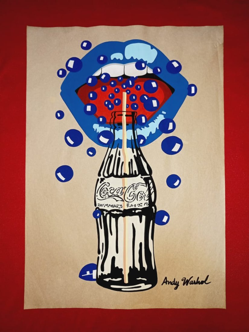 Andy Warhol Coca ~ Cola Hot Lips original painting No Reserve (1 of 1)