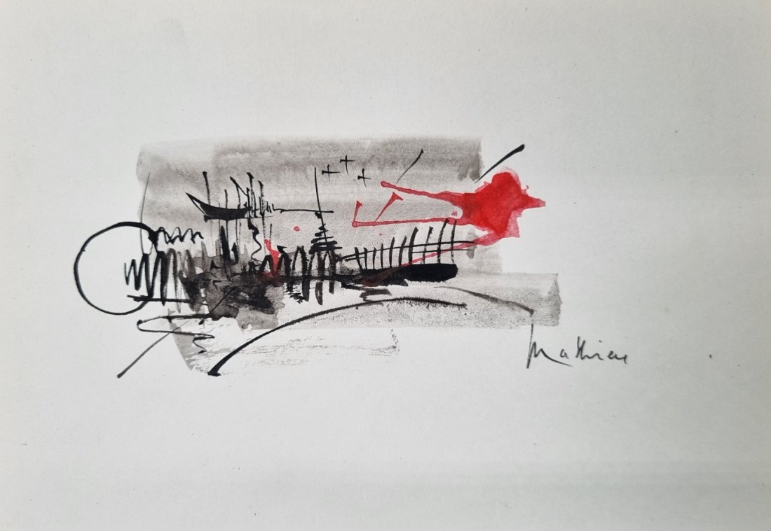 Georges Mathieu original small colour painting No Reseve (1 of 1)