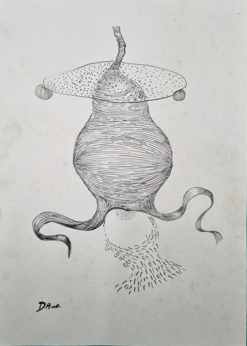 Dorothy Hood original pen and ink drawing with No Reserve: Dorothy Hood (August 22, 1918 – October 28, 2000)was an American painter in the Modernist tradition. Her work is held in private collections and at several museums, most notably the Museum of Modern