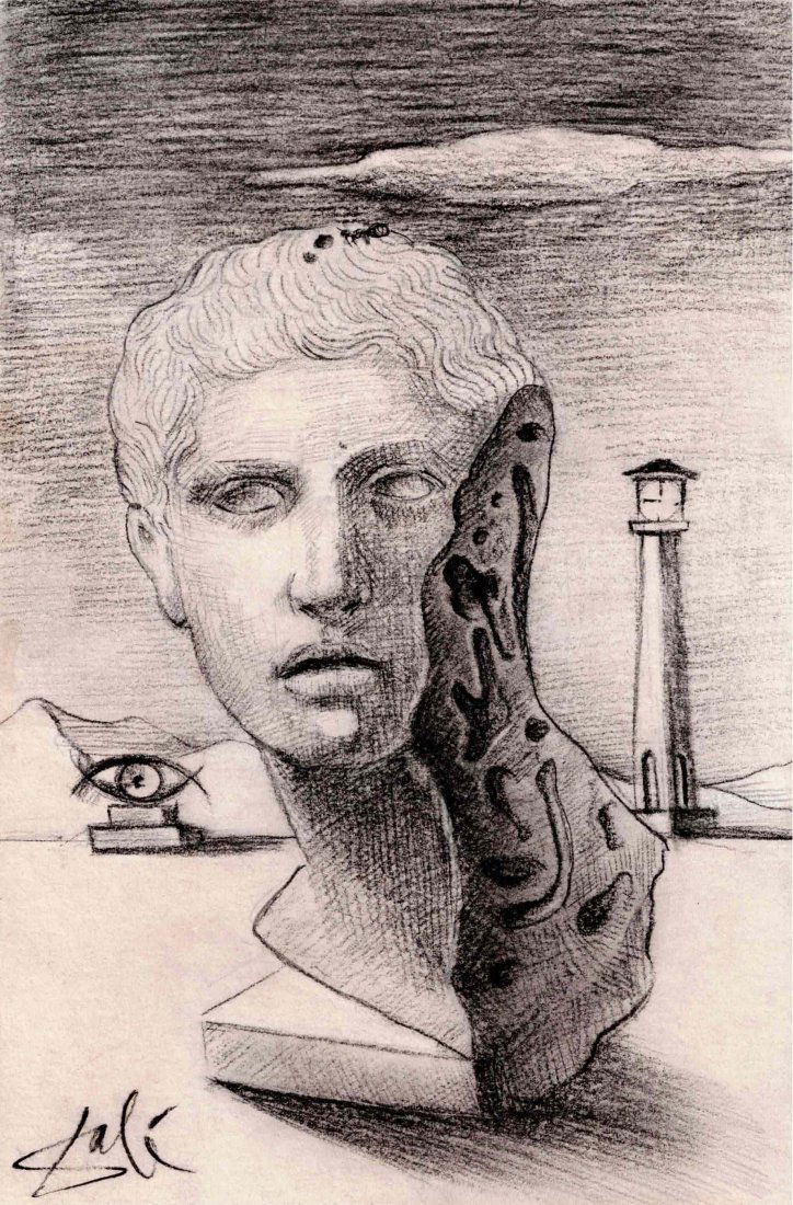 Salvador Dali Charcoal drawing No Reserve (1 of 1)