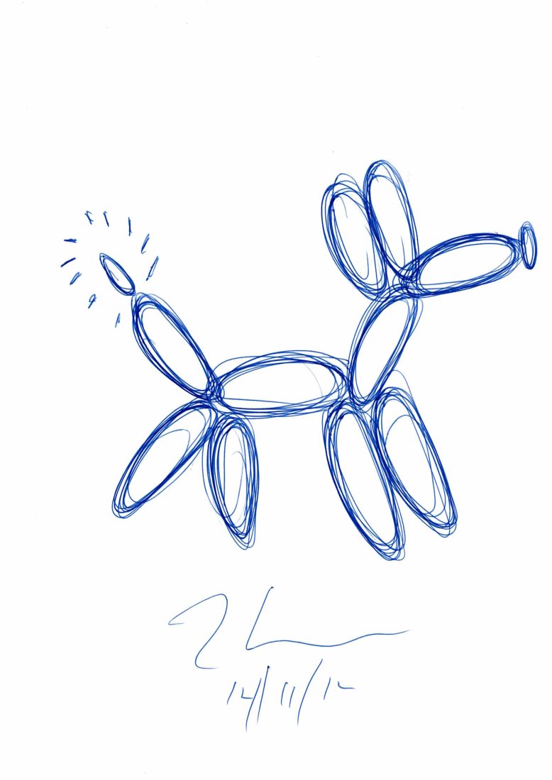 Jeff Koons Poodle drawing No Reserve (1 of 1)