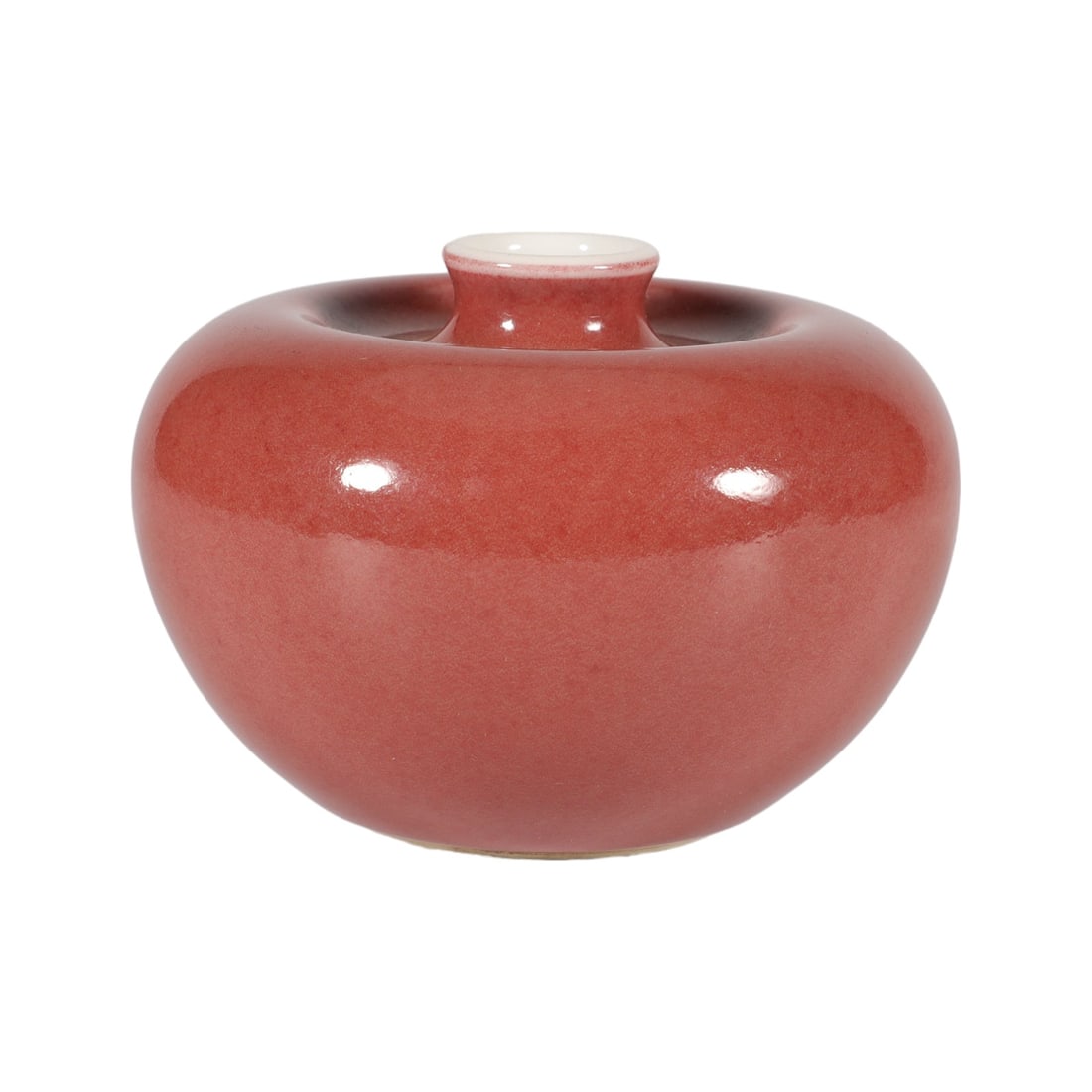 A RED GLAZE APPLE-SHAPE WATER COUPE (1 of 6)