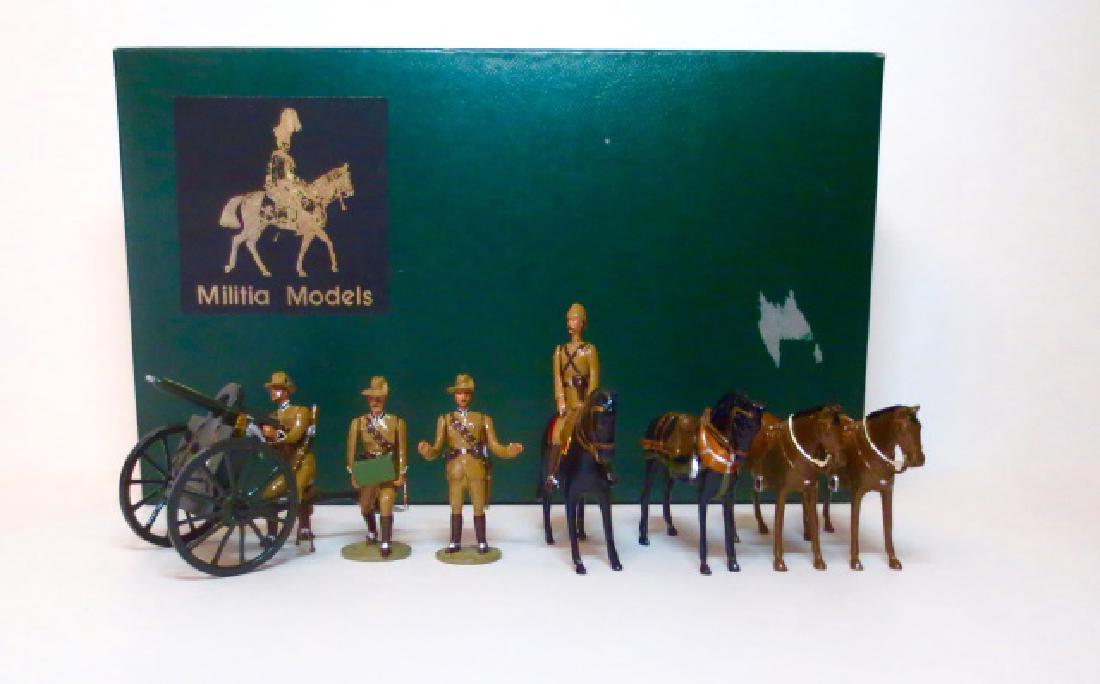 Militia Models Lord Dundonal's Maxim Gun: Ltd Edition Boer War Set. Gun is manned by The Troopers of Natal Carbineers. 8 pieces. Very good condition. Box good with some surface wear.