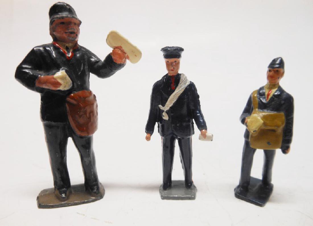 Charbens, Barrett and Son and Kew Postmen: Pre War Charbens Postman and the Pixyland Postman, and the Post War figure is Barrett and Son. 3 pieces. Condition very good.