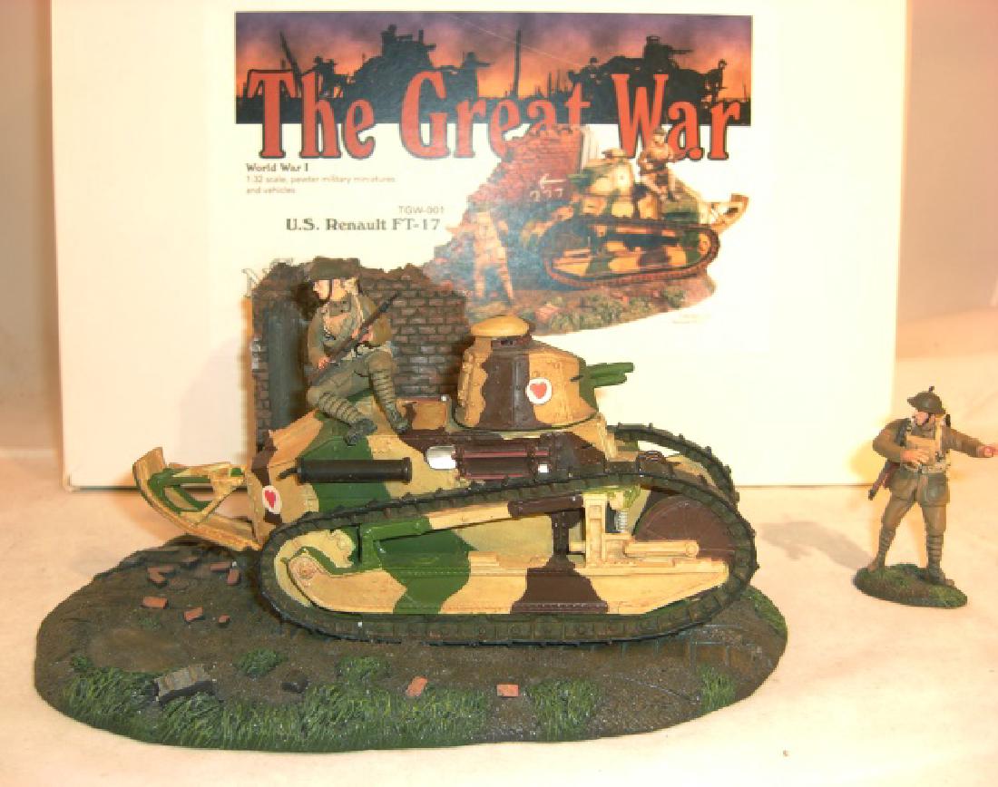 Old Northwest Trading Co. The Great War U.S.: The Great War U.S. Renault FT-17 Limited Edition; No.191 of 250; 2 figures and tank with movable turret; 1:32 scale; excellent in good box