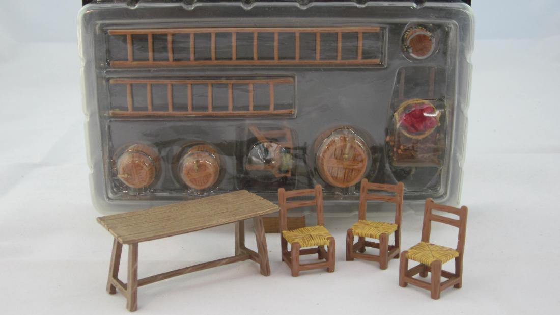 King & Country #SP19 & #SP20 Accessories: #SP19 3 chairs & Table with #SP20 ladders, barrels & others