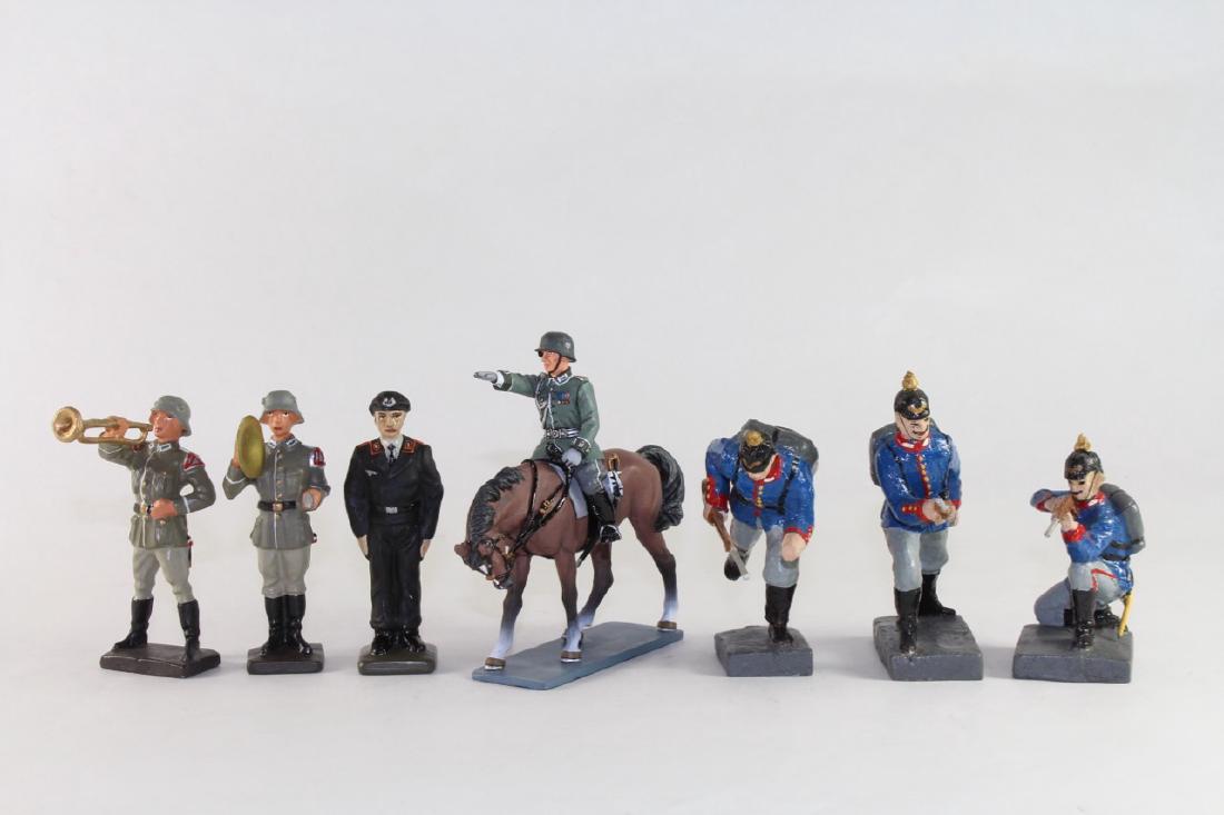 King And Country 65 mm/Lineol 90mm Prussians: Very Good Condition With Prussians Repainted and 1 Cymbal Missing No Box 7 Pieces