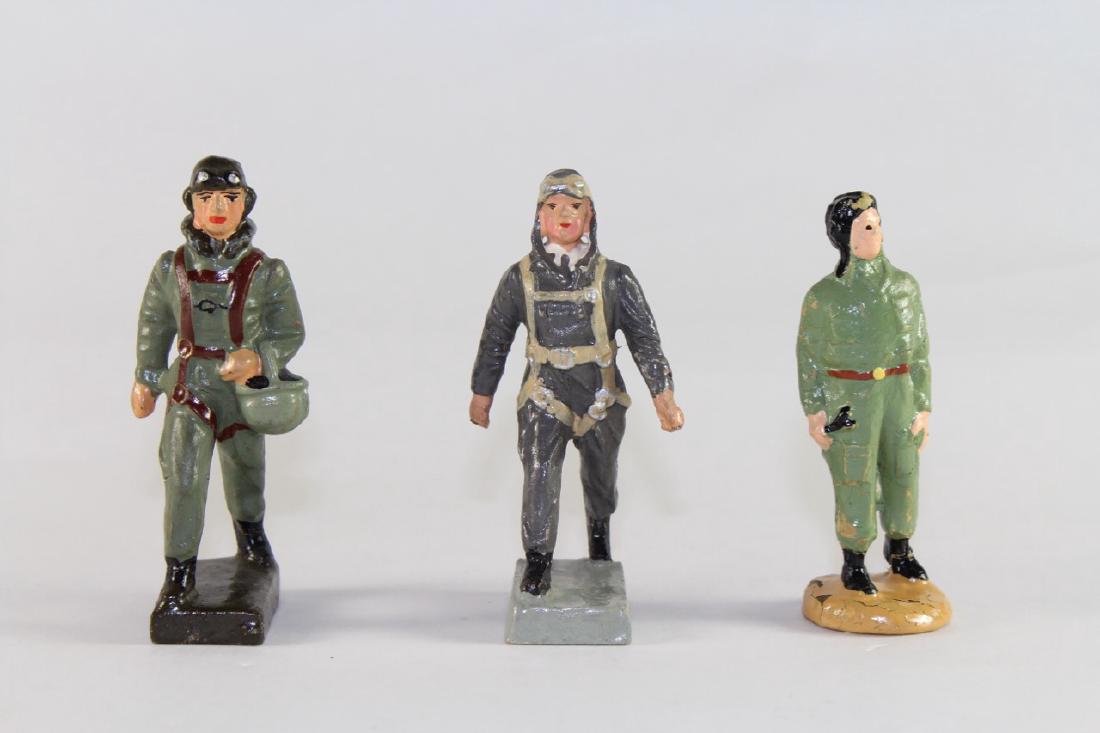 Lineol WWII Pilots: Aviator Schusso Aviator SMC Mechanic Excellent Condition With No Box 3 Pieces