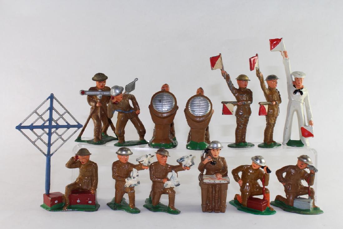 Barclay Manoil Signal Corps Communications: Dimestore Radiomen Signalmen Searchlight Very Good /Excellent Condition 13 Pieces