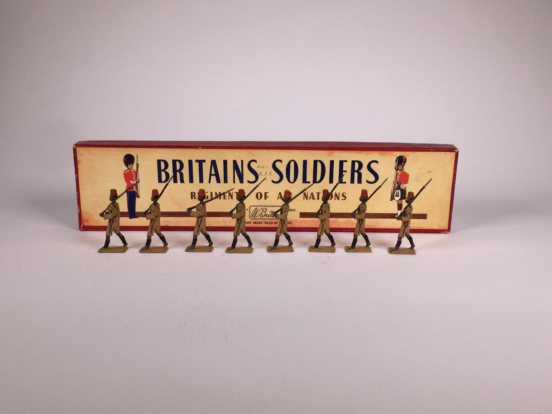 Britains Set #225 King's African Rifles: Post War. In original ROAN box with tie card. 8 Pieces. Condition Figures Excellent. Condition Box Excellent.