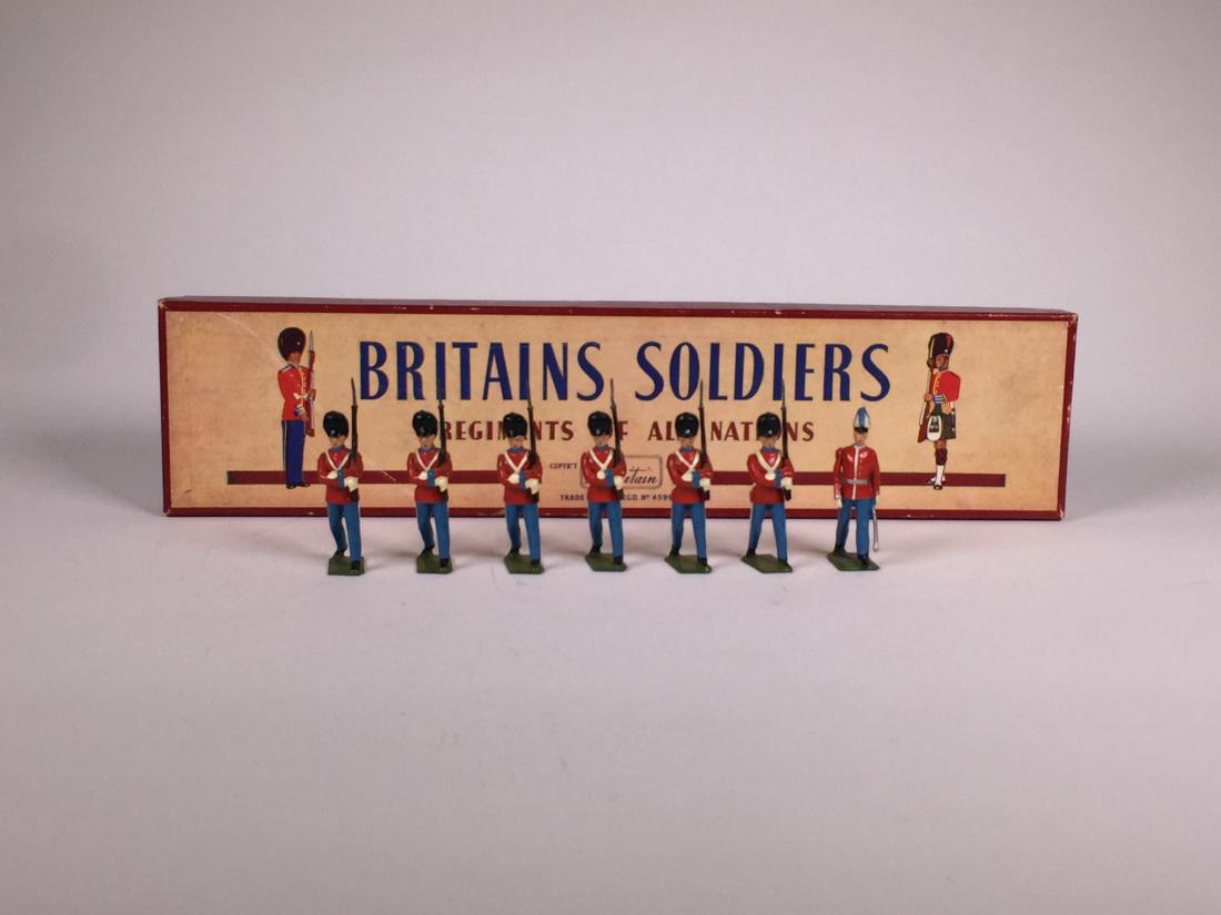 Britains Set #2019 Danish Lifeguards: Post War. In original ROAN box with tie card. 7 Pieces. Condition Figures Excellent. Condition Box Excellent.