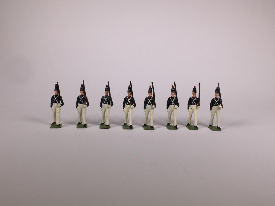 Britains Set #221 Uruguayan Military School Cadets: Post War. Unboxed. 8 Pieces. Condition Figures Excellent.