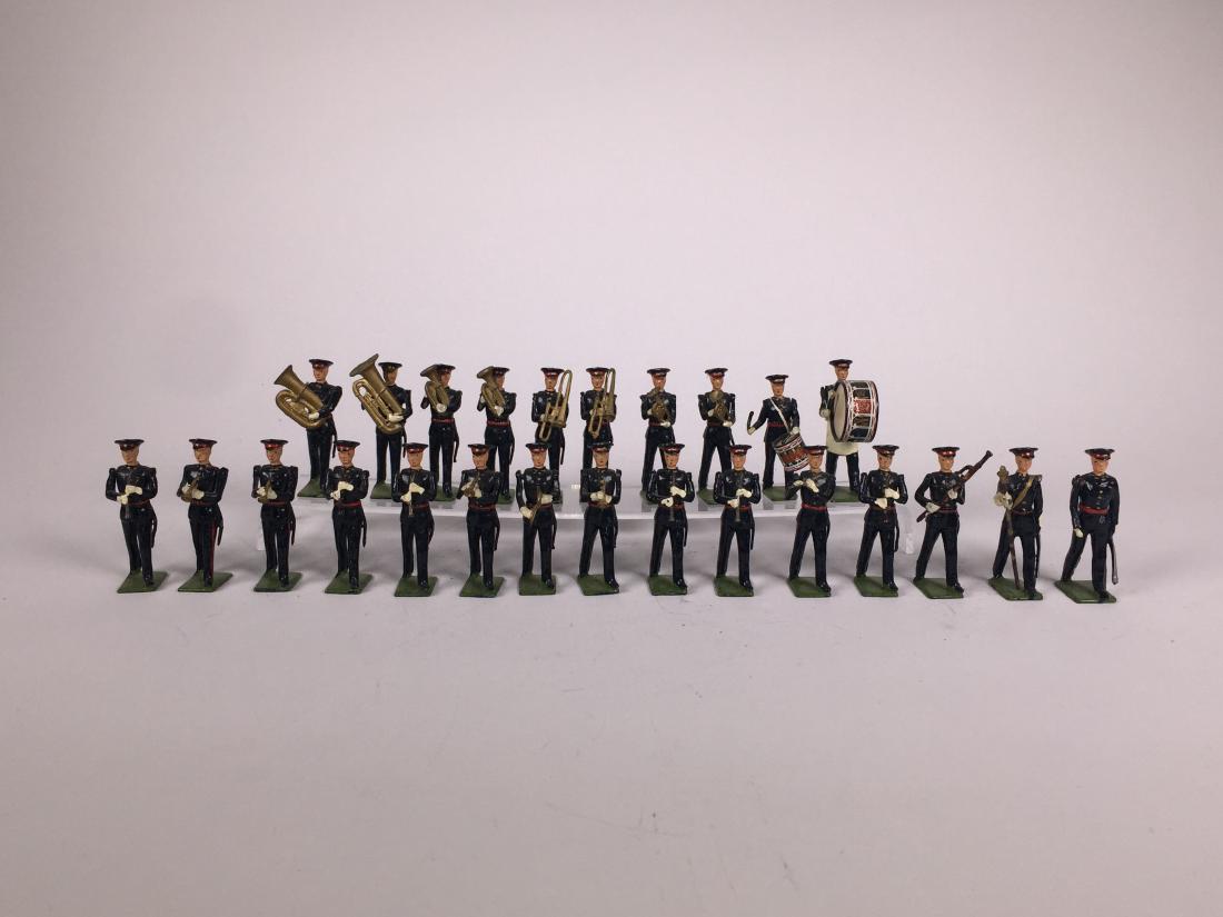 Britains Set #2093 Band of the Royal Berkshire: Regiment. Post War. The only band in #1 dress uniform. Unboxed. 25 Pieces. Condition Figures Excellent.