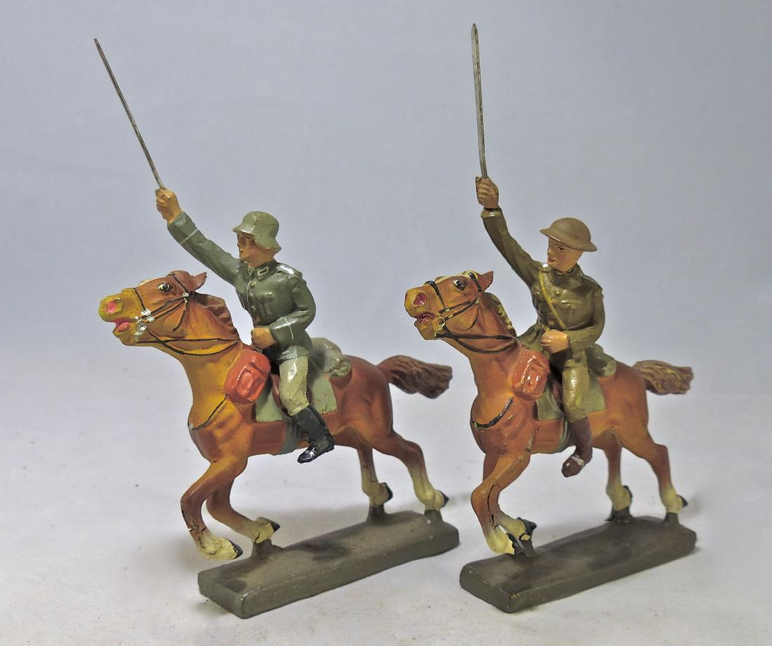 Lineol Charging Horses 2 Captains US and German (1 of 1)