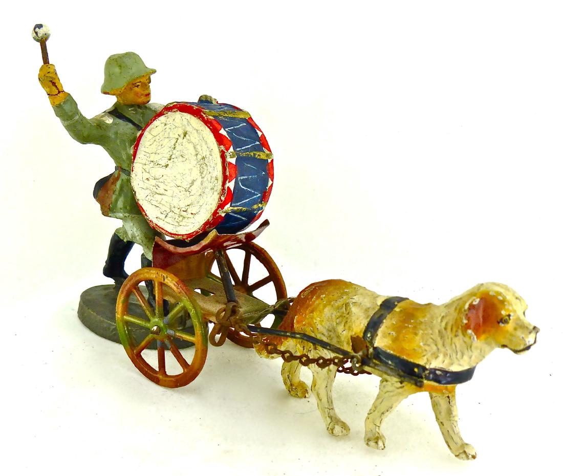 Elastolin German Bass Drum Pulled by Dog Cart (1 of 1)