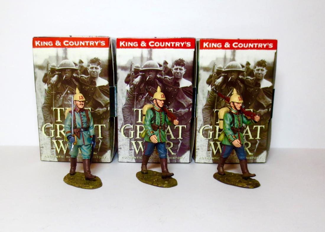 King & Country Prussian Officer & Infantry: The Great War Assortment. 3 pieces. Excellent condition. Boxes excellent.