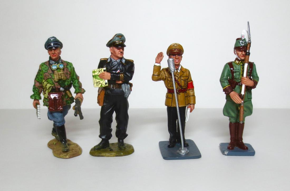 King & Country WW2 German Assortment: 4 pieces. Very good condition. 2 Waffen SS, Goebbels, and Polizei. No boxes.