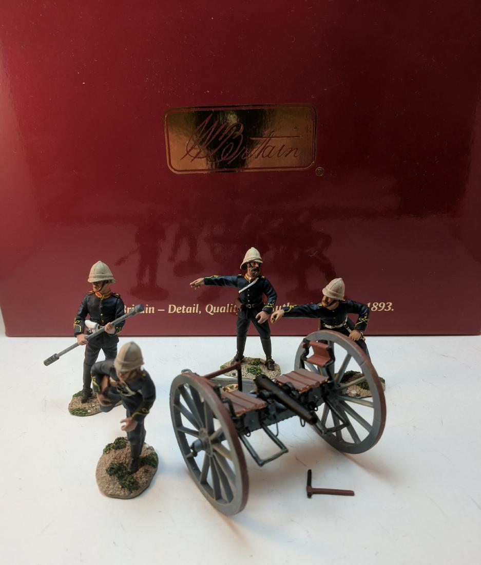 Britains 20086 Zulu War Artillery: 5 Pieces (1 Broken Piece On Canon)Condition Excellent Box Excellent