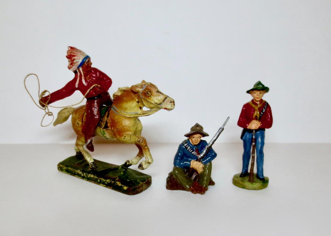 Elastolin Cowboys and Mounted Indian (1 of 1)