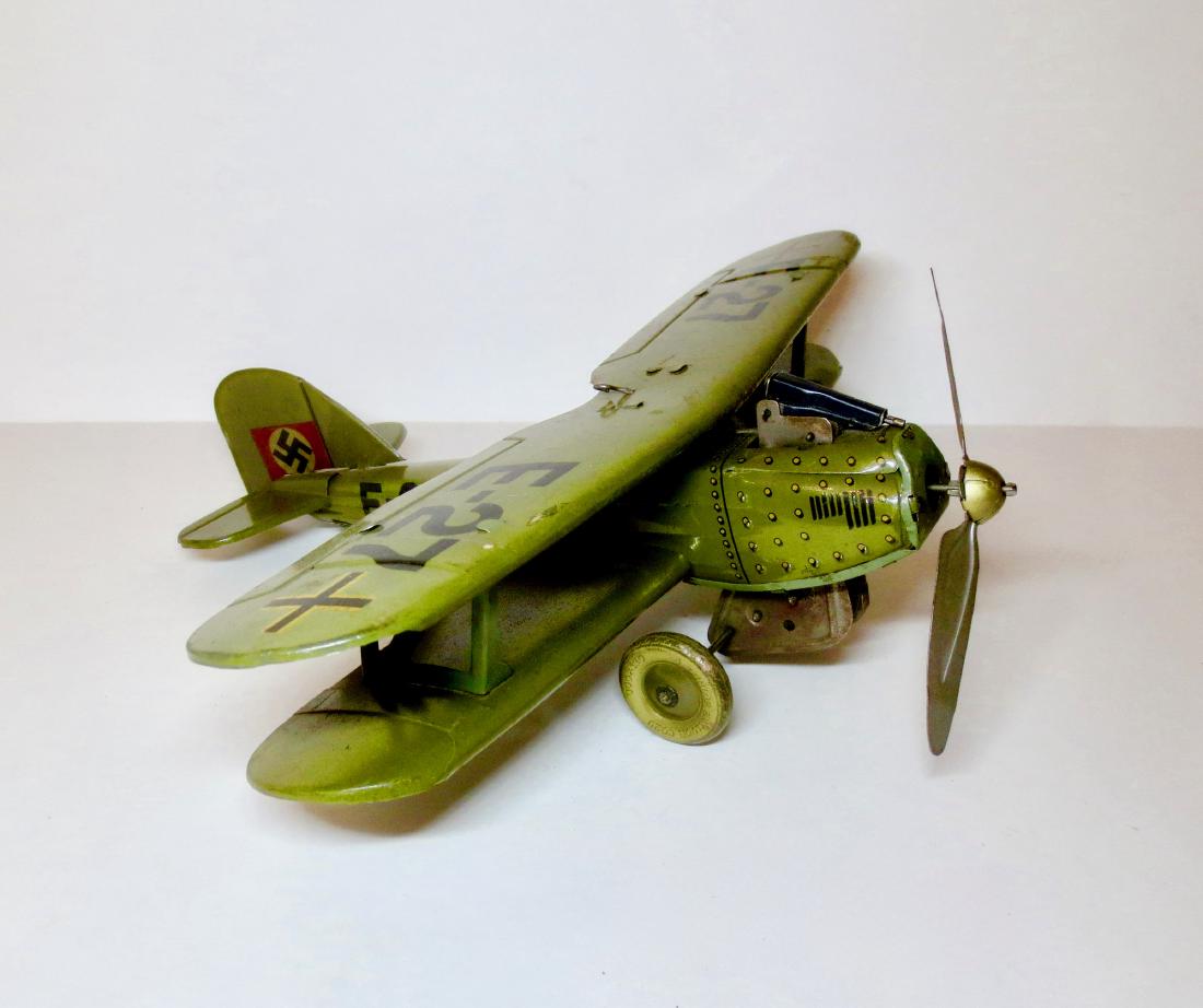 Tin Wind-up German Biplane E-27 with Key (1 of 1)