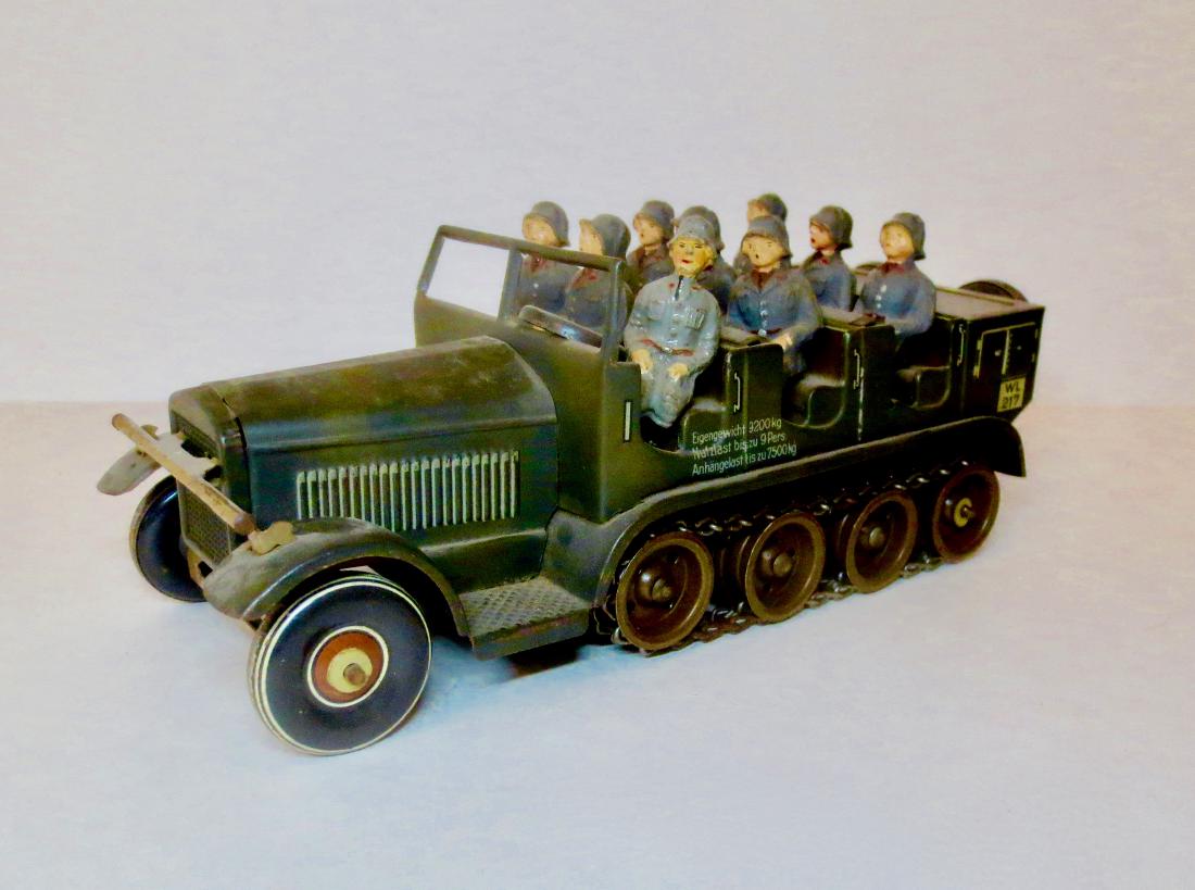Tippco Tin Friction Half Track & Soldiers (1 of 1)