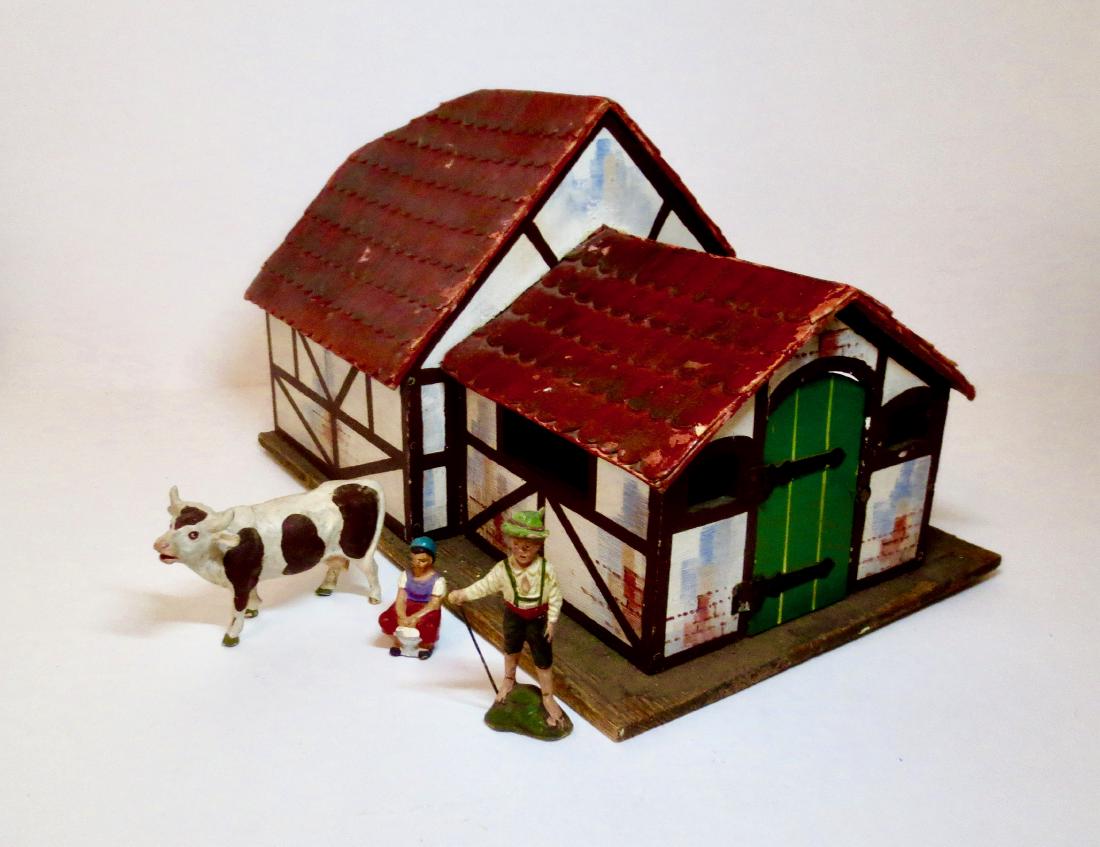 Elastolin Farm House Barn and Figures (1 of 1)