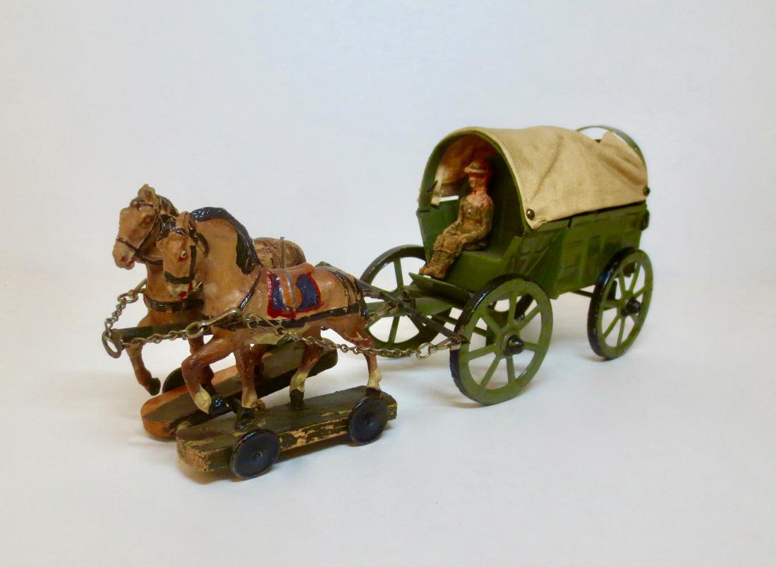 Elastolin Supply Wagon Horse Team and Driver (1 of 1)