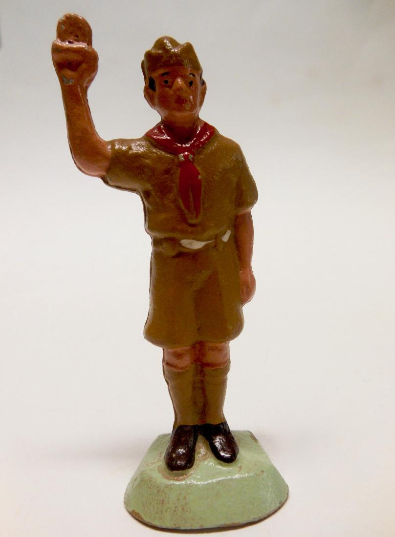 Americana Boy Scout 65mm Hand Raised: Pledge of Allegiance. Post War. Condition is excellent.