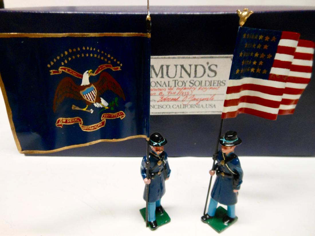 Edmonds Civil War Wisconsin Regiment: Flag Bearers with Original Box.2 pieces. Condition is excellent.. Box is excellent.