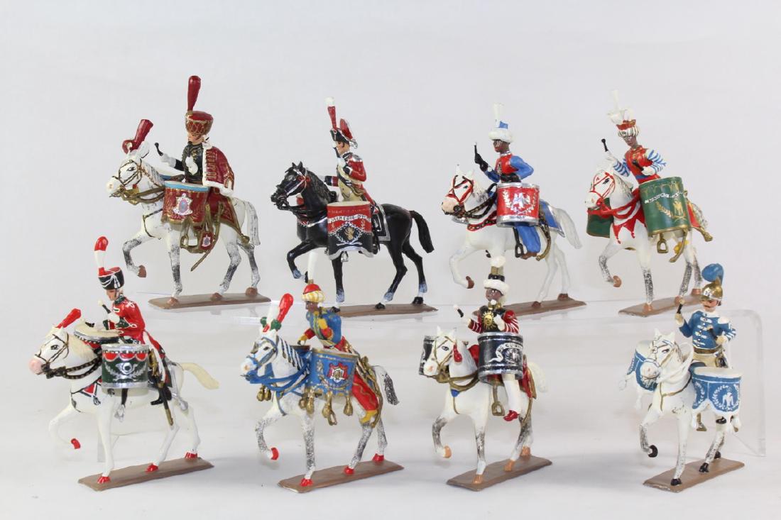 Lucotte Kettle Drummers: Grenadier a Cheval/Gendarme d’Elite/Hussard/Mamelak/Chasseur/Chasseur de la Garde/Cuirassier/Carabinier Excellent Condition Good Box 8 Pieces