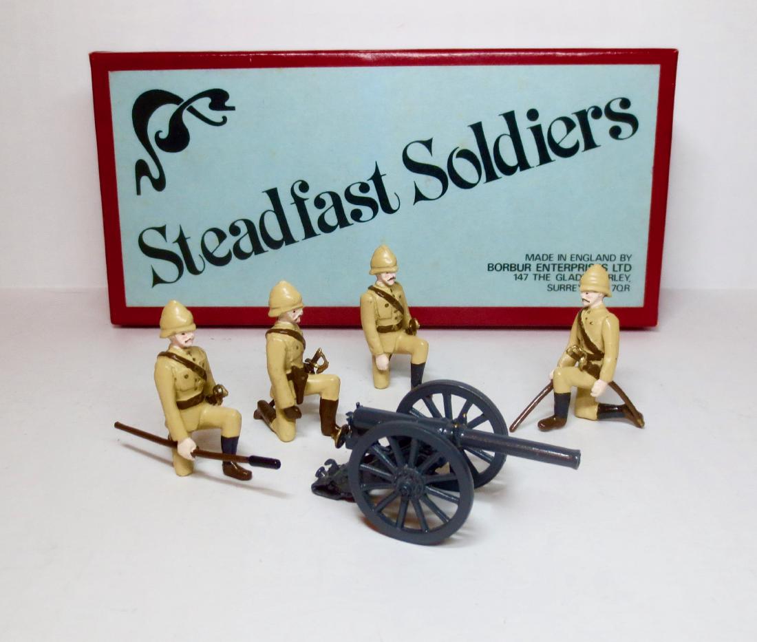 Steadfast Set# SF47 & 48 Screw Gun & Crew: 5 pieces. Very good condition. Gun loose from base. Box very good.