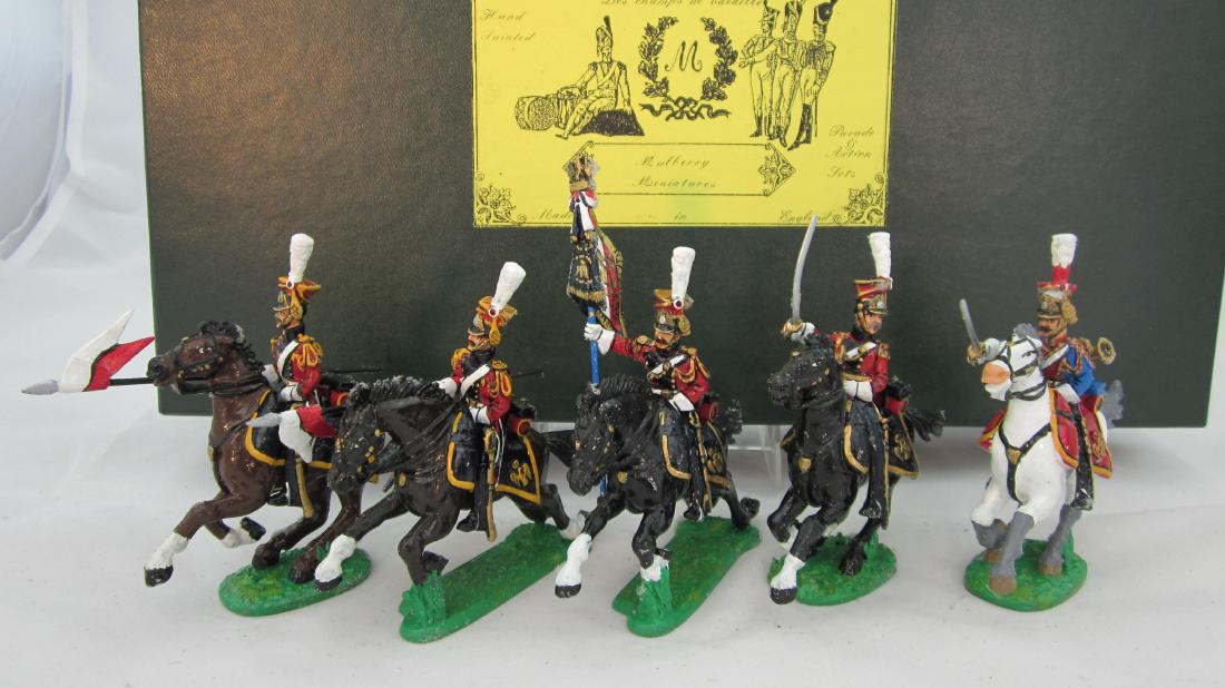 Mulberry Set #FN29 2nd Lancers of the Guard: 2nd (Dutch or red) Lancers of the Guard charging. 5 pieces. Condition mint in excellent box.