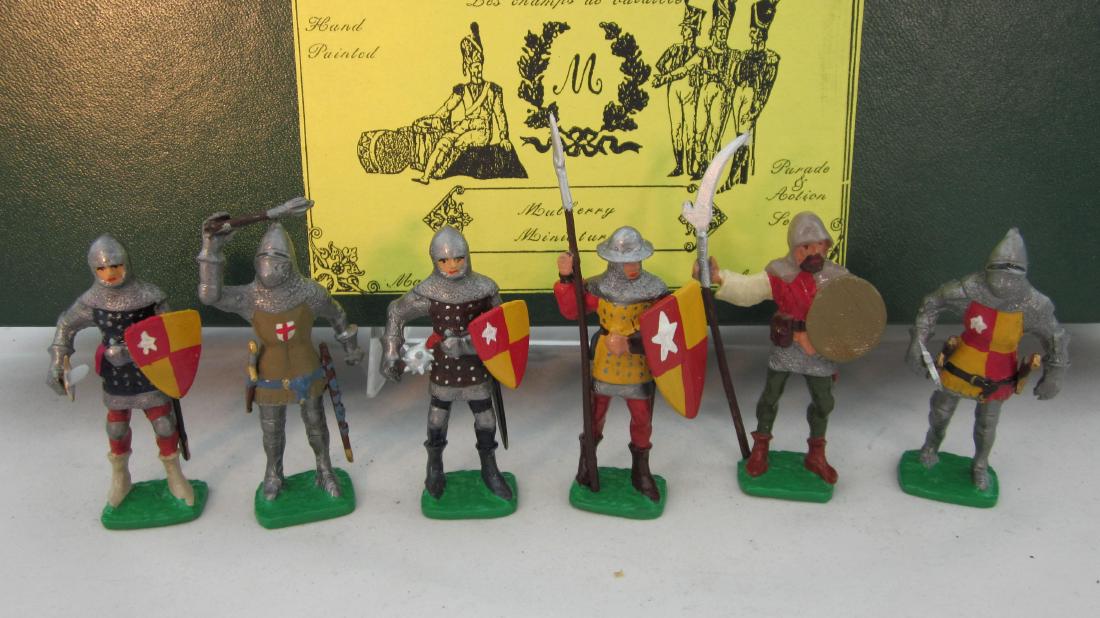 Mulberry Set #OMA Oxford Men at Arms: Assorted fighting men in Oxford Livery. 6 pieces. Condition mint in excellent box.