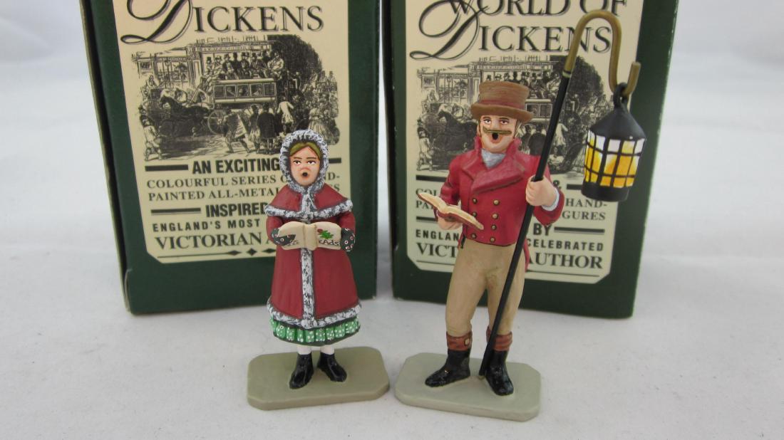 King & Country Set #D19 & 20 Holiday Carolers: Holiday carolers, young girl & gent with lantern. 2 pieces. Condition mint in excellent box.