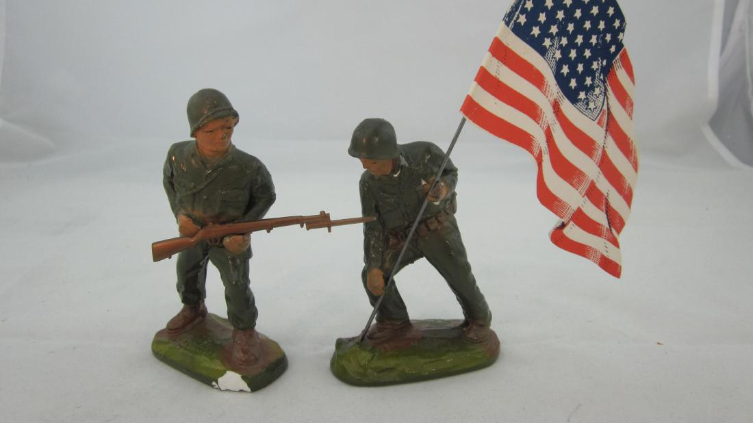 J.H. Miller U.S. Flagman & Soldier Advancing (1 of 1)