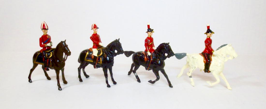 Britains Set #201 Officers of the General Staff: 4 pieces. Post War. Very good condition, with some paint wear. Unboxed.