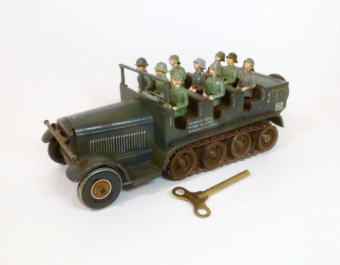 Tippco Tin Wind-up Half-Trak with Soldiers & Key (1 of 1)