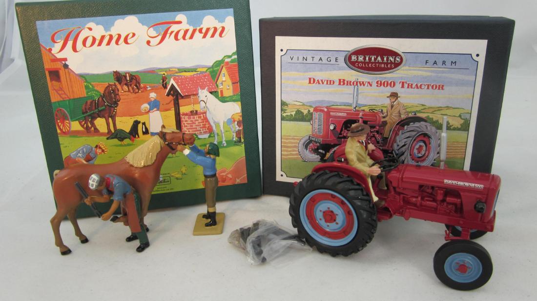 Britains 8713 Farrier Set & 8716 Brown Tractor. (1 of 1)