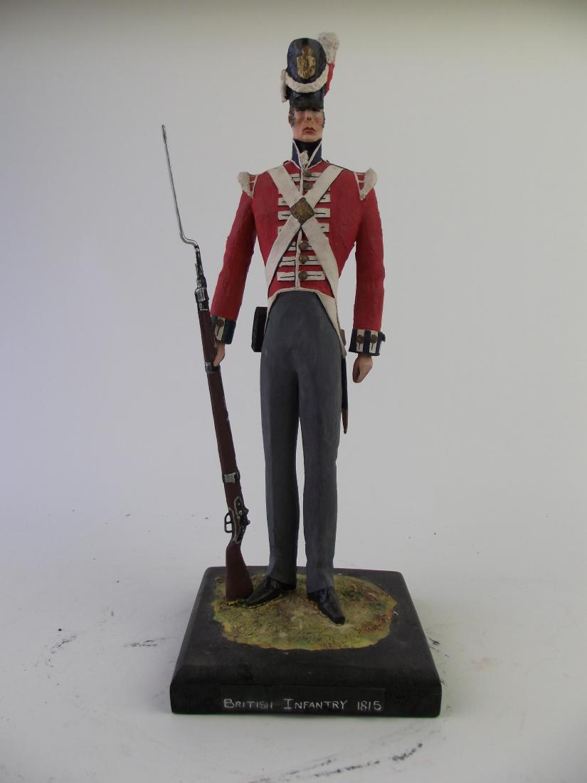 Wood Hand Carved & Painted British Infantry (1 of 2)