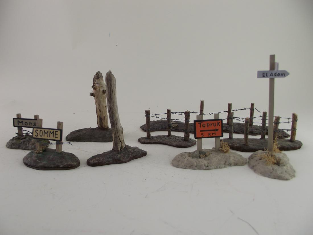 Diorama Battlefield Pieces: Excellent, well made, hand painted resin and Styrofoam.