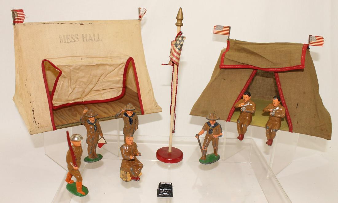 Dimestore Lot Barclay Boy Scout Camp Figures (1 of 1)