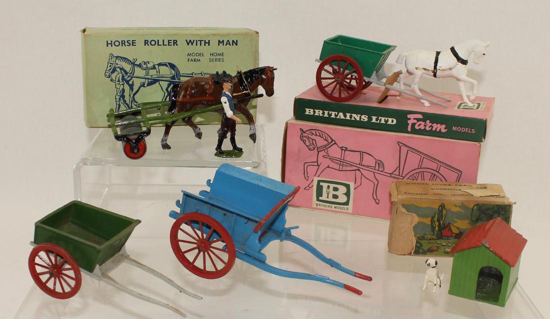 Britains Lot Farm Set #9F Horse Roller and Carts (1 of 1)