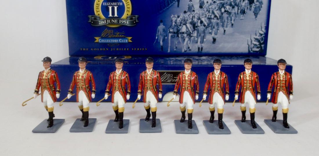 Britains 40299 State Coach Walking Grooms: 8 pieces. From The Golden Jubilee series. Excellent condition. Boxes excellent to very good (one missing inner packing foam).