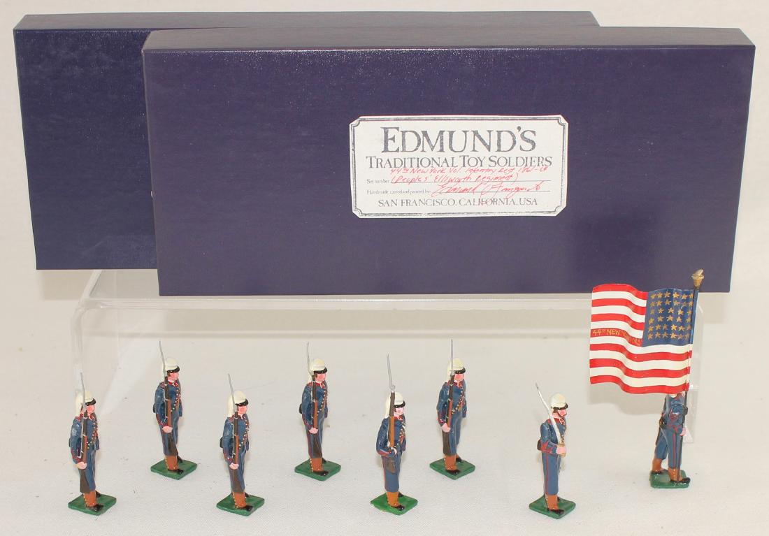 Edmund's 44th New York Volunteer Regiment: Edmund's 44th New York Volunteer Infantry Regiment Color Party (1861) "People's Ellsworth Regiment". Expanded set includes special order flag bearer and extra trooper. 8 pieces. Condition excellent. B