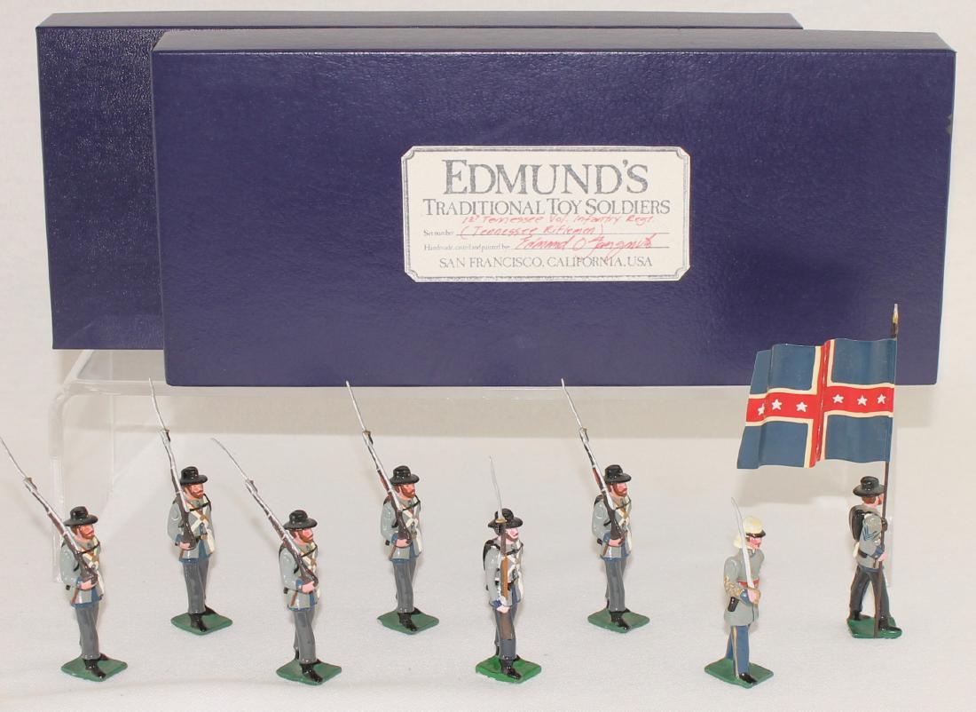 Edmund's 1st Tennessee Volunteer Regiment: Edmund's 1st Tennessee Volunteer Regiment Color Party (1861) "The Tennessee Riflemen of Nashville". Expanded set includes special order flag bearer and extra trooper. 8 pieces. Condition excellent. Bo