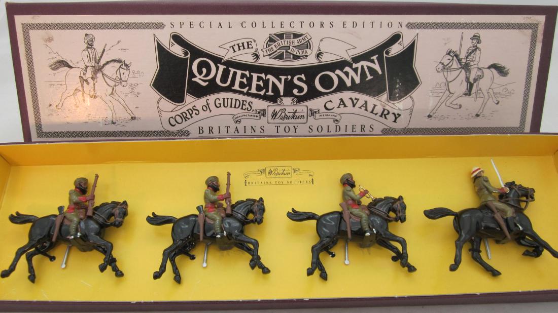 Britains Set #8835 Queen's Own Corp of Guides: Corp of Guides Indian Army Cavalry. 4 pieces. Condition mint in excellent plus box.