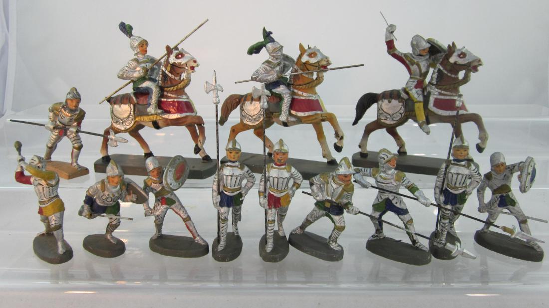 Elastolin 6.5cm Postwar Mounted & Foot Knights (1 of 1)