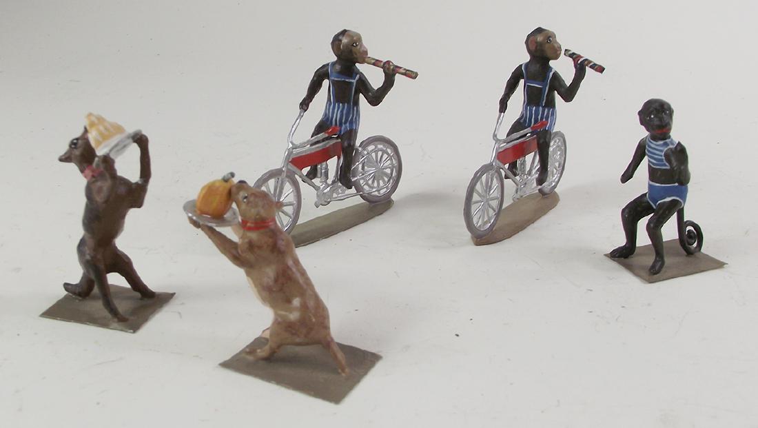 Mignot Circus Monkeys on Bikes and Dog Set (1 of 1)