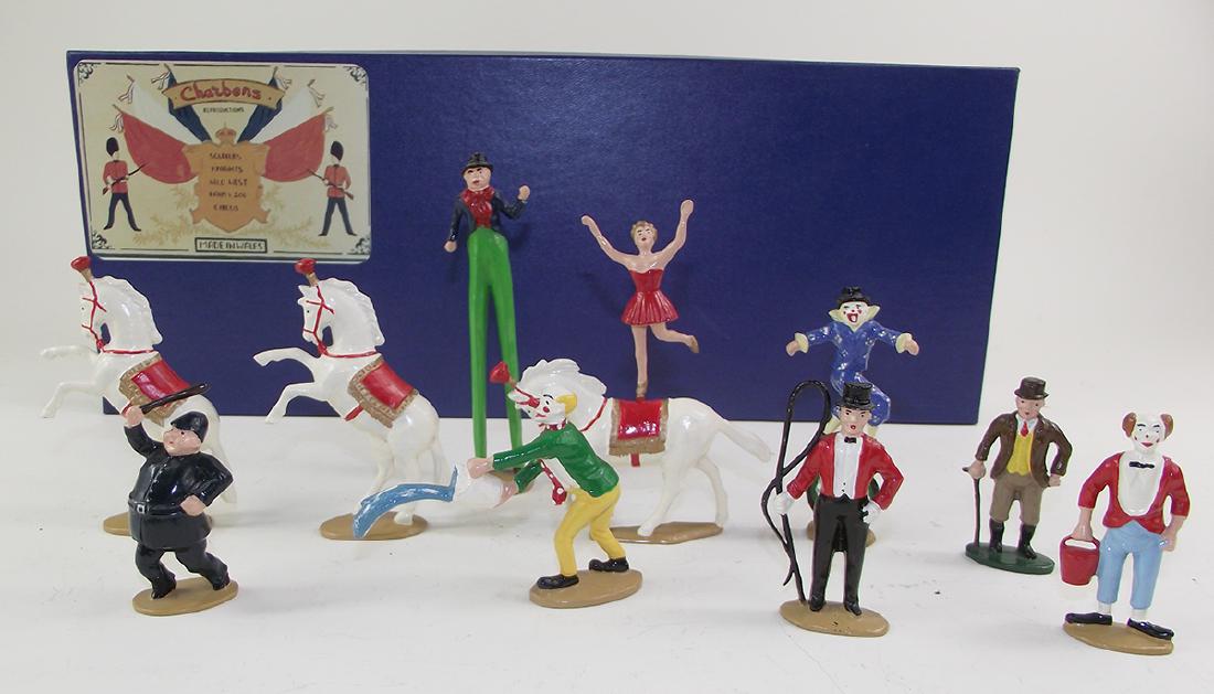 Charbens Modern Reproductions: 11 pieces, excellent in mint box . They are made from original 1950's Charbens molds. Nice and uncommon group